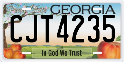 GA license plate CJT4235