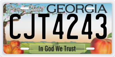 GA license plate CJT4243