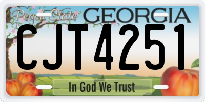 GA license plate CJT4251