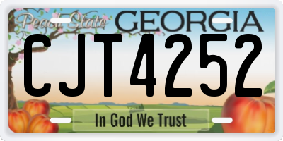 GA license plate CJT4252