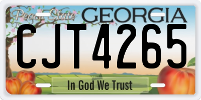 GA license plate CJT4265