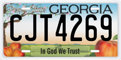 GA license plate CJT4269