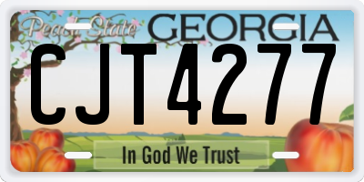 GA license plate CJT4277
