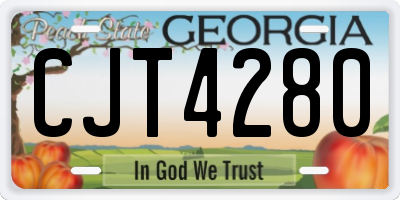 GA license plate CJT4280