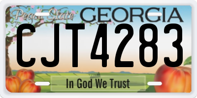 GA license plate CJT4283
