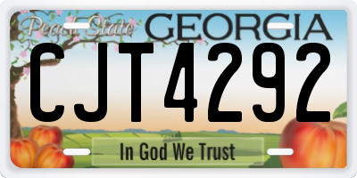 GA license plate CJT4292