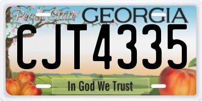GA license plate CJT4335