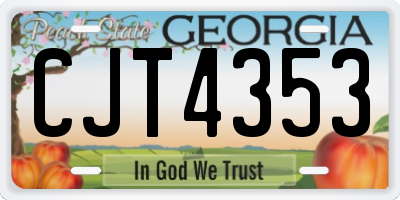 GA license plate CJT4353