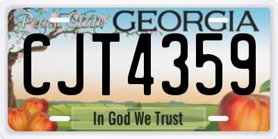 GA license plate CJT4359