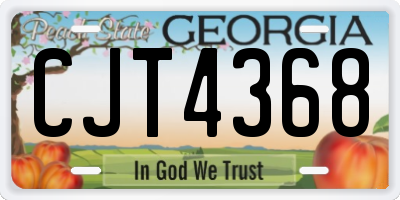 GA license plate CJT4368