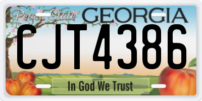 GA license plate CJT4386