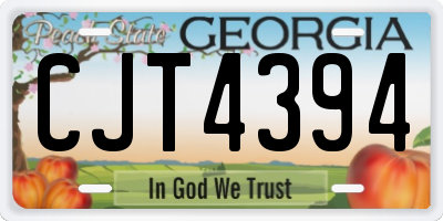 GA license plate CJT4394