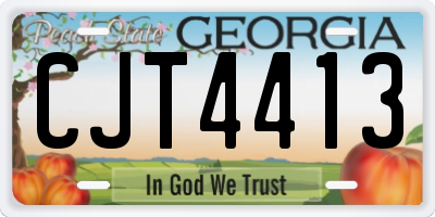 GA license plate CJT4413