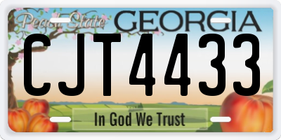 GA license plate CJT4433