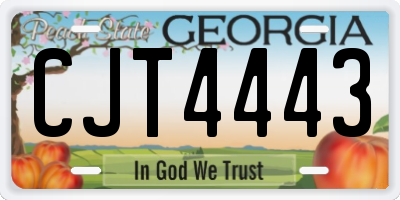 GA license plate CJT4443
