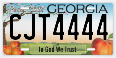 GA license plate CJT4444