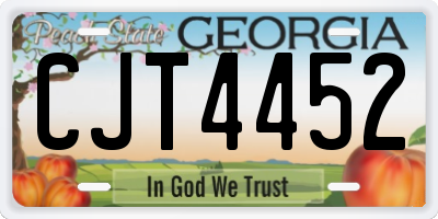 GA license plate CJT4452