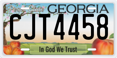GA license plate CJT4458