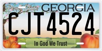GA license plate CJT4524