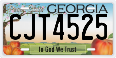 GA license plate CJT4525
