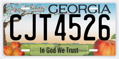 GA license plate CJT4526
