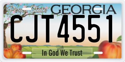 GA license plate CJT4551