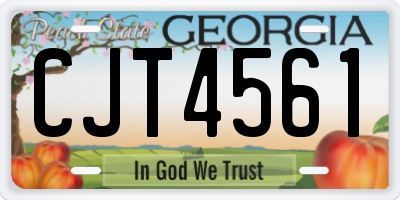 GA license plate CJT4561