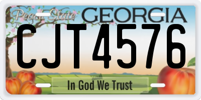 GA license plate CJT4576