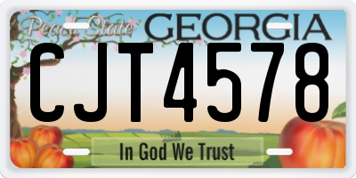 GA license plate CJT4578
