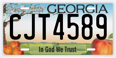 GA license plate CJT4589