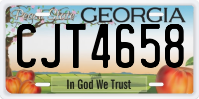 GA license plate CJT4658