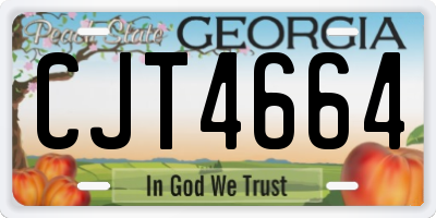 GA license plate CJT4664