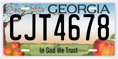 GA license plate CJT4678