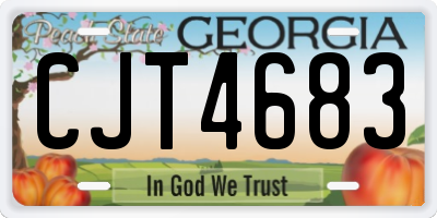 GA license plate CJT4683