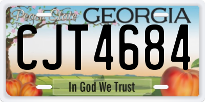 GA license plate CJT4684