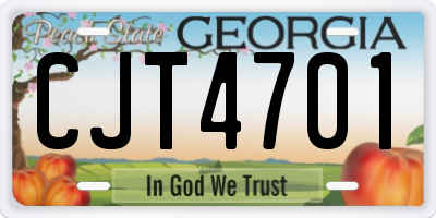 GA license plate CJT4701