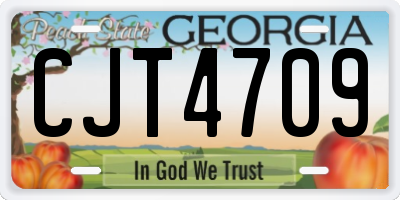 GA license plate CJT4709