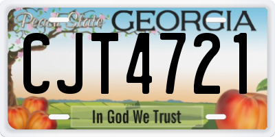 GA license plate CJT4721