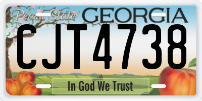 GA license plate CJT4738