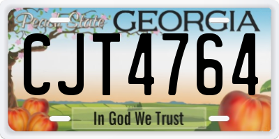 GA license plate CJT4764