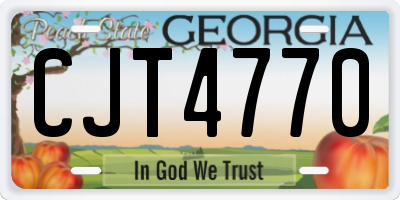 GA license plate CJT4770