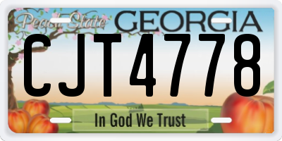 GA license plate CJT4778