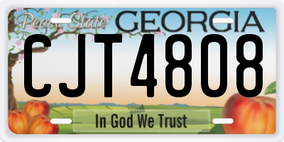 GA license plate CJT4808