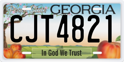 GA license plate CJT4821