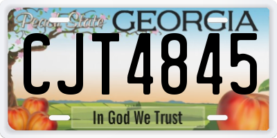GA license plate CJT4845