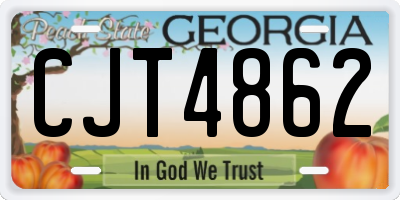 GA license plate CJT4862