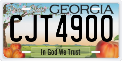 GA license plate CJT4900