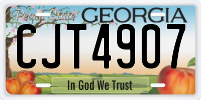 GA license plate CJT4907