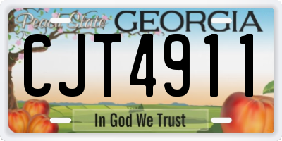 GA license plate CJT4911