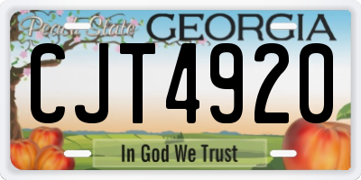 GA license plate CJT4920